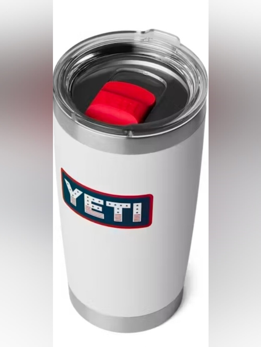 YETI Rambler 20oz Tumbler w magslider Lid "White Badge" New - Picture 8 of 11